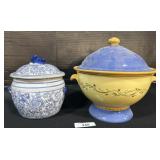 Blue & White Porcelain Jar, Pfaltzgraff Tureen.