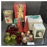 Glass Christmas Ornaments, Candle Holders.