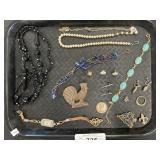 Costume Jewelry, Necklaces, Brooches.