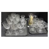 Vintage Etched Stemware, Glassware.