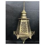 Moroccan Pierced Brass Hanging Lantern.