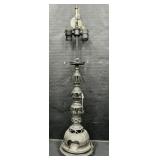 Middle Eastern Cast Metal Candle Pillar Lamp.