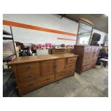 Vaughan Bassett Mission Oak Dresser & Mirror