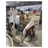 Vtg Carved Wood Gazelle Sculptures.