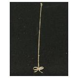 14 KT Gold Bow Necklace.
