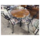 Wrought Iron Mosaic Top Patio Table.