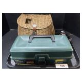 Tackle Box, Reel Box, Wooden Fishing Statue.;