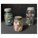 Large Lot Of Marbles & Dice, Cats Eyes, Swirl.