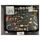 Lot Of Costume Jewelry, Necklace, Earrings.
