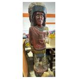 Vintage Carved Wood Cigar Store Indian Figure.