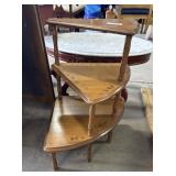 Vtg 3-Tiered Hitchcock Style Corner Table.