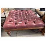Beautiful Tufted Leather Ottoman.