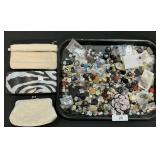 Vittadini & V. Stevens Clutches, Vintage Buttons.