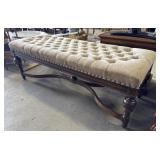Super Clean Tufted Walnut Bench.
