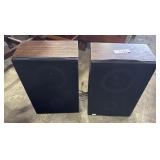 Pair Vintage Magnavox Wood Grain Stereo Speakers.