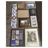 Wine & Fruit Prints, Welcome Sign, Frames.