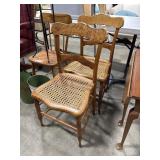 (2) Ornate Ladderback Cane Side Chairs.