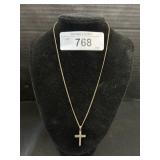10K Gold Dimond Cross Pendant On 12k GF Chain.