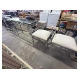 Hollywoodï¿½s Regency Style Glasstop Table & Chairs.