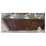 Traditional Carved Wood 4-Door Sideboard Server.(