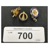 3 14K Gold Honor & Presidents Club Pins.