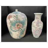 Chinese Lotus Flower Porcelain Vases.