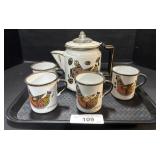 Georges Briard Enamel Coffee Set.