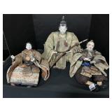 Antique Japanese Musha-Ningyo Warrior Dolls.