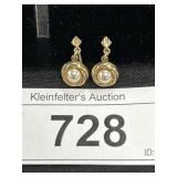 German Pearl plated Knot Clip On Earrings.