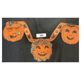 Vintage Halloween Die Cut Pumpkin Banner.