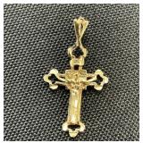 14K Gold Crucifix Cross Pendant.