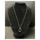 14K White Gold & Diamond Necklace & Pendant.