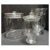 3 Large Glass Jars.