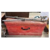 Vtg Wooden Machinist Toolbox, Slide Clamps, Fuel