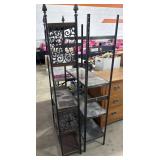 2 Black Metal Shelves.