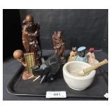 Black Americana Statues, S&P Shakers, Thermometer.