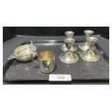 Sterling Silver Cup, Porringer Bowl, Candlestick