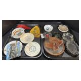 Large Lot Of Souvenir Plates & Ashtrays.