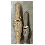 Pair Of Thai Bamboo Basket Fish Traps.