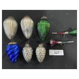 Mercury Glass Ornaments, Tin Horn Ornaments,