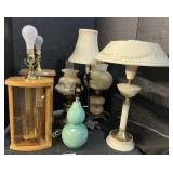 Hurricane & Don Ward Etched Glass Style Lamps.