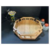 Wooden Lazy Susan, Lamp, Hazel Atlas S&P Shakers.