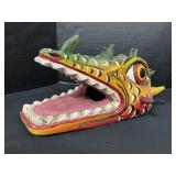 Mexican Carved Wooden Folk Art Aligator Mask.