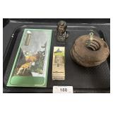 Deer Theme Thermometer, Golf Balls, Abe Lincoln