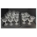 Clear Vintage Glass Goblets.