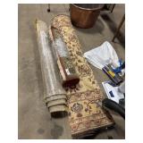 Vtg Hand Knotted Hunting Style Area Rug, (2)