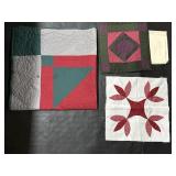 Hand Sewn Crib Quilt & Quilt Pieces.