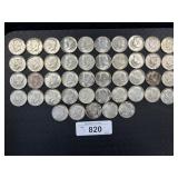 45 90% Silver Kennedy Half Dollars.