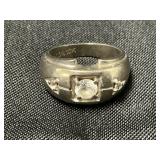 10K White Gold & Diamond Ring.