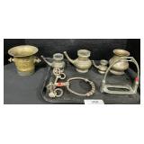 Brass Kindi, Mortar, Pot, Stirrup & Bridle.